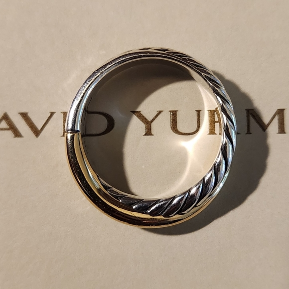 David Yurman Crossover Sterling Silver & Gold Band Ring Size 7 - Picture 5 of 7